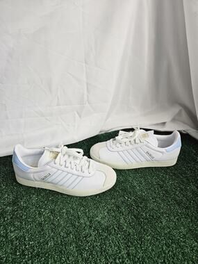 Adidas Gazelle Argentina Retro Lace Up Low Top White Blue Sneakers Men Size 7.5